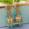 Zainab Kundan Jhumka - Blue Zainab Kundan Jhumka - Blue