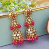Zainab Kundan Jhumka - Pink Zainab Kundan Jhumka - Pink