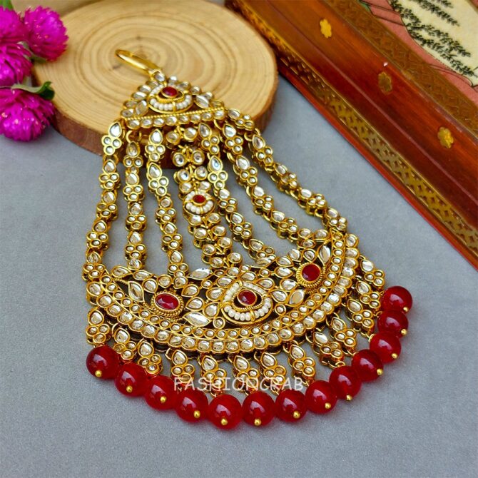 Ziya Kundan Jhumar Passa - Maroon