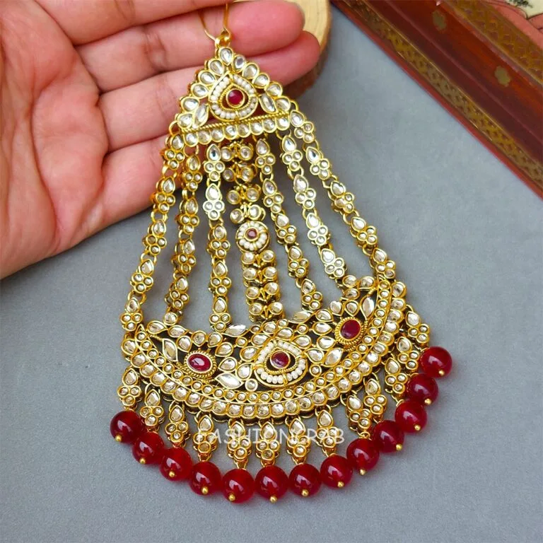 Ziya Kundan Jhumar Passa - Maroon