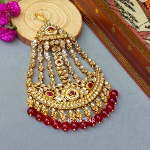 Ziya Kundan Jhumar Passa - Maroon