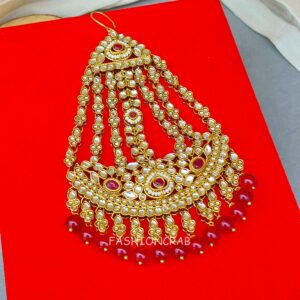 Ziya Kundan Jhumar Passa - Maroon