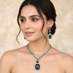 AD Jewellery Set - Green