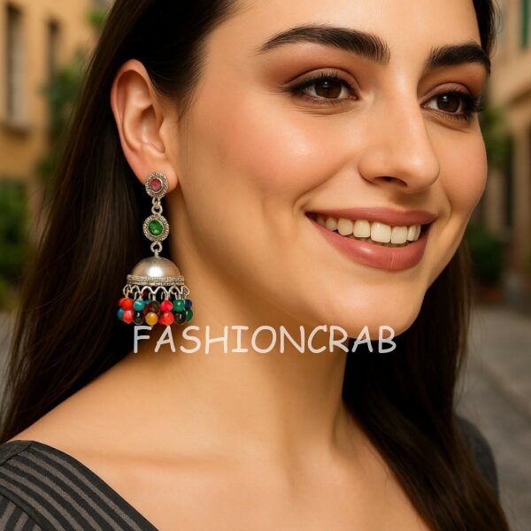 Avika Oxidised Jhumka Earring