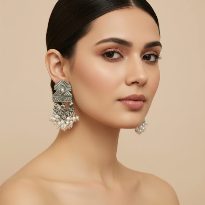 Beautiful Oxidised Earrings for Saree-06