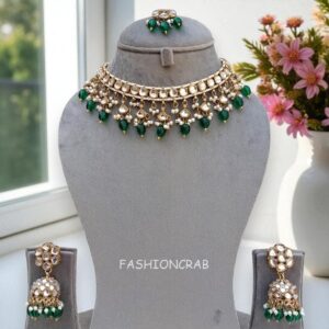 Katrina Kundan Jewellery Set - Green