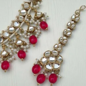Katrina Kundan Jewellery Set - Pink