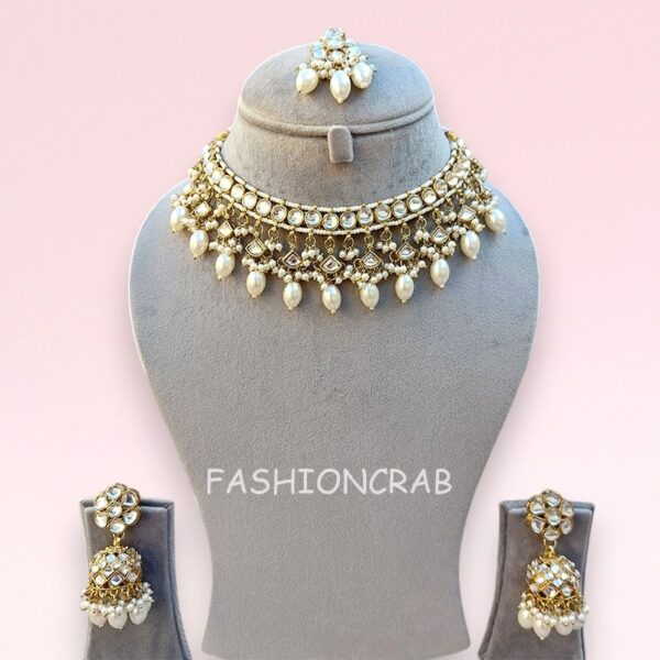 Katrina Kundan Jewellery Set - White