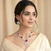 Radhika Red AD Jewellery Set