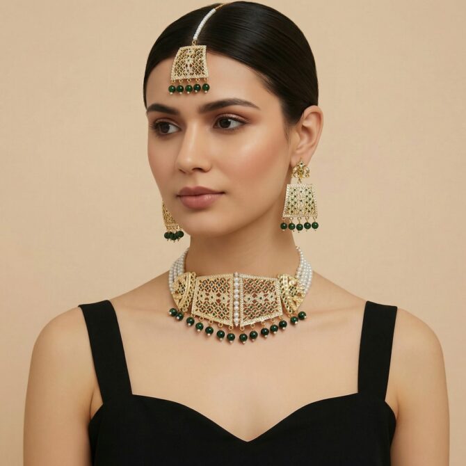 Rehana Dark Green Punjabi Jewellery Rehana Dark Green Punjabi Jewellery