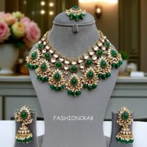 Green Kundan Jewellery Set for Wedding