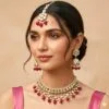 Katrina Kundan Jewellery Set - Pink