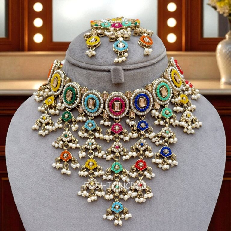 Multi Color Polki Set for Bride