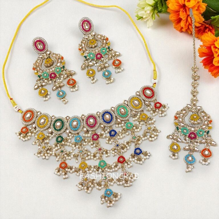 Multi Color Polki Set for Bride