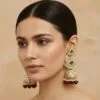 Soundarya Kundan Jhumka Earrings - Wine