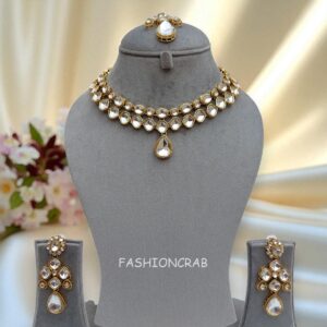 White Kundan Set for Anniversary