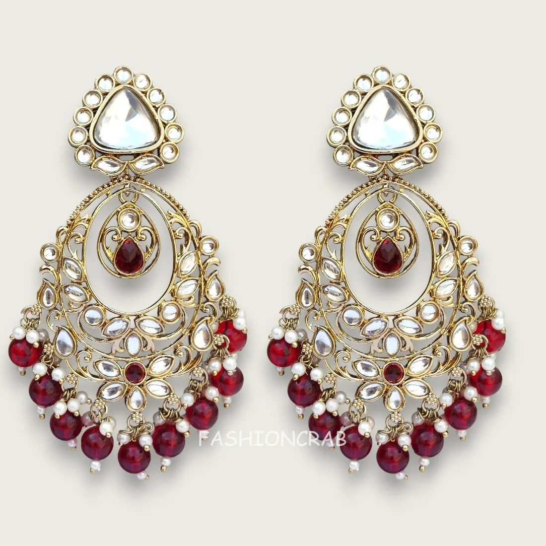 Falak Earrings for Maroon Saree