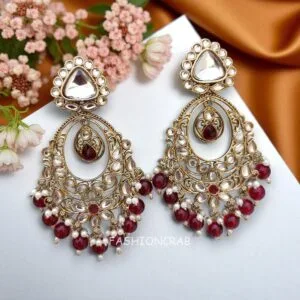Falak Earrings for Maroon Saree