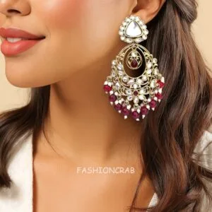 Falak Earrings for Maroon Saree