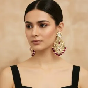 Falak Earrings for Maroon Saree