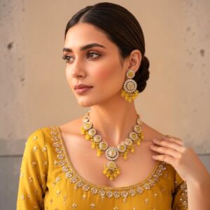 Inayat Kundan Necklace – Yellow