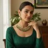 Katrina Kundan Jewellery Set - Green