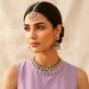 Katyayani Mirror Jewellery Set - Lavender-09 Katyayani Mirror Jewellery Set - Lavender