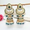 Meera Peacock Blue Kundan Jhumka