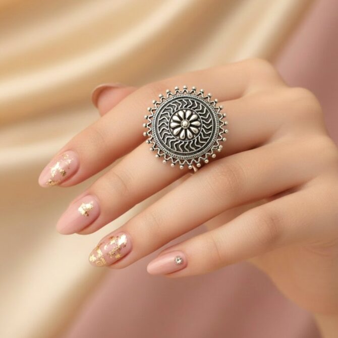 Oxidised Silver Ring - Vintage Charm Oxidised Silver Ring - Vintage Charm