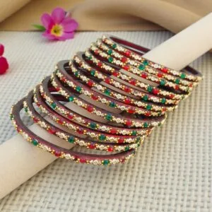 Maroon Glass Bangles