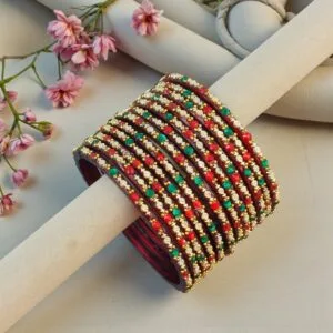 Maroon Glass Bangles