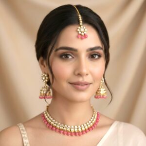 Peach Color Minimal Jewellery Set