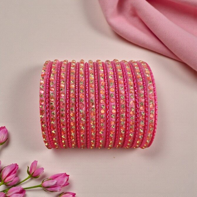 Pink Glass Bangles for Women-01 Pink Glass Bangles for Women