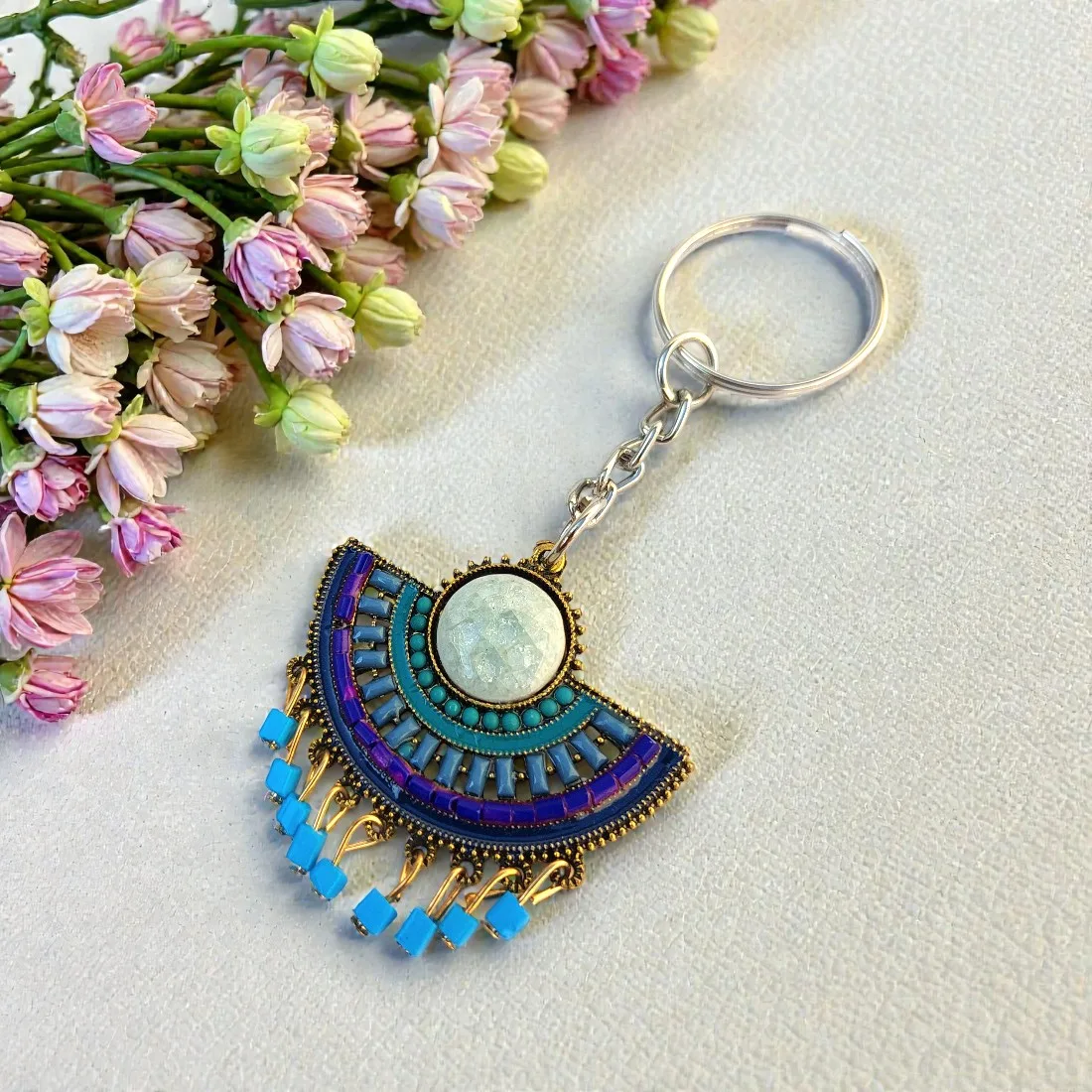 Blue Earring Keychain