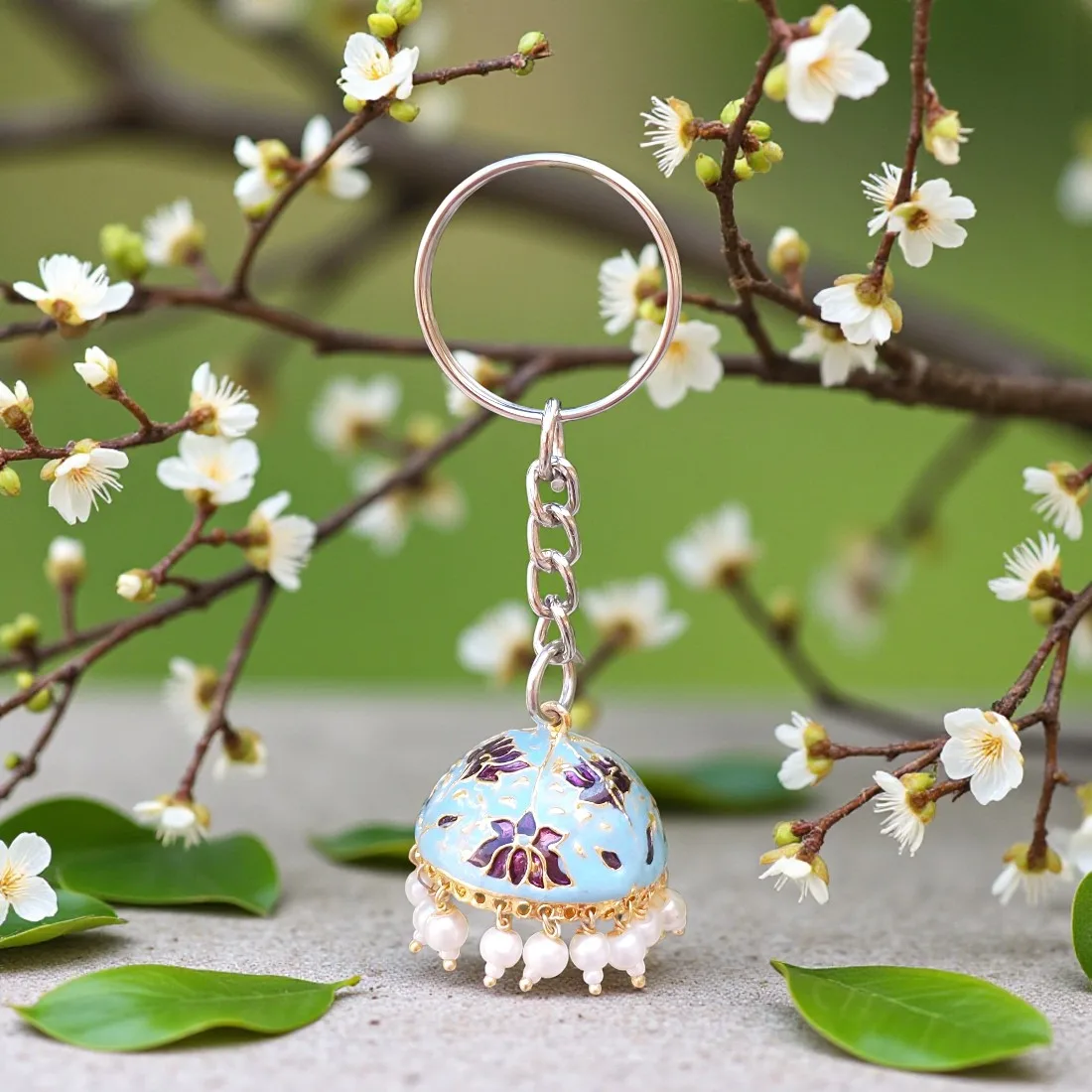Blue Jhumka Keychain