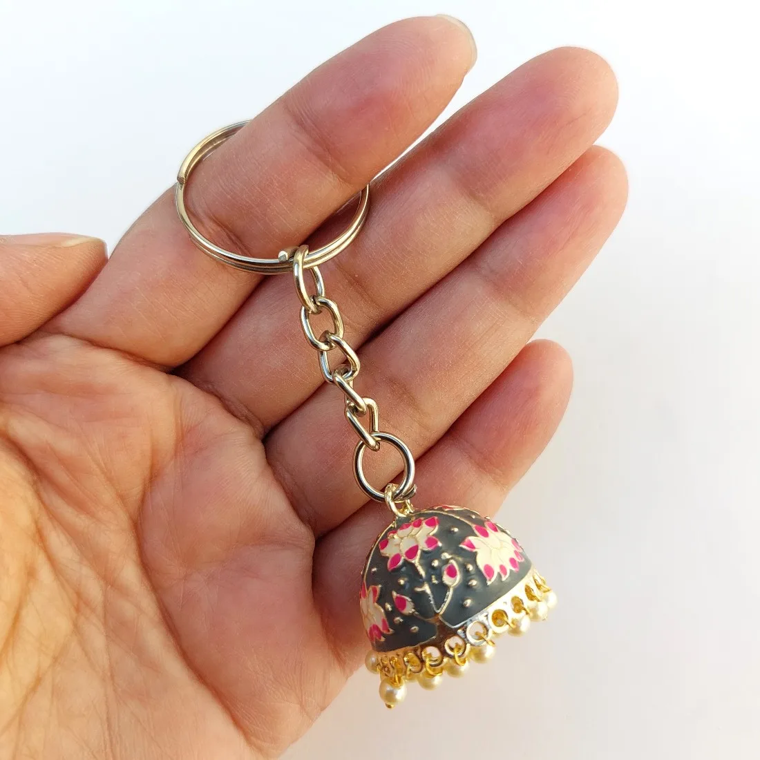 Grey Jhumka Keychain