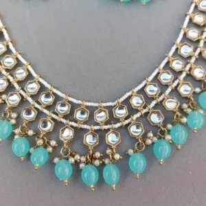 Light Blue Kundan Set
