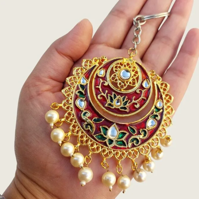 Maroon Earring Keychain