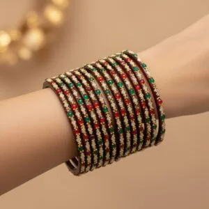 Maroon Glass Bangles
