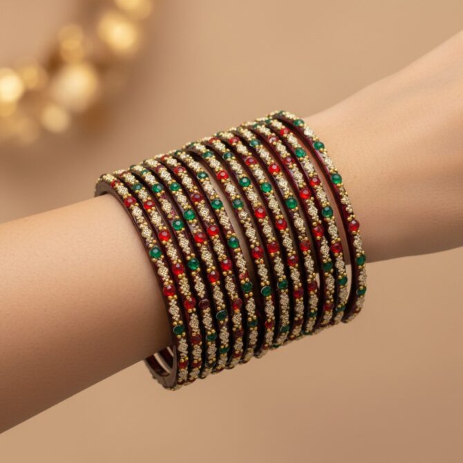 Maroon Glass Bangles-03