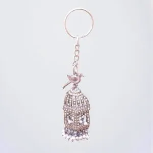 Oxidised Bird Jhumka Keychain