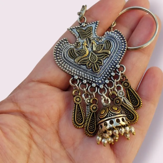 Oxidised Jhumka Keychain