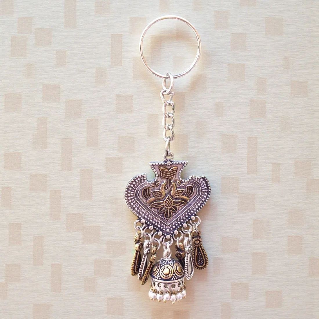 Oxidised Jhumka Keychain