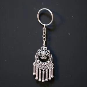 Oxidised Silver Earring Keychain