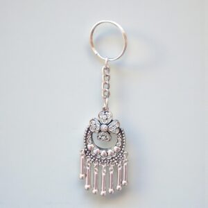 Oxidised Silver Earring Keychain