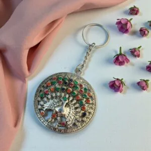 Peacock Earring Keychain