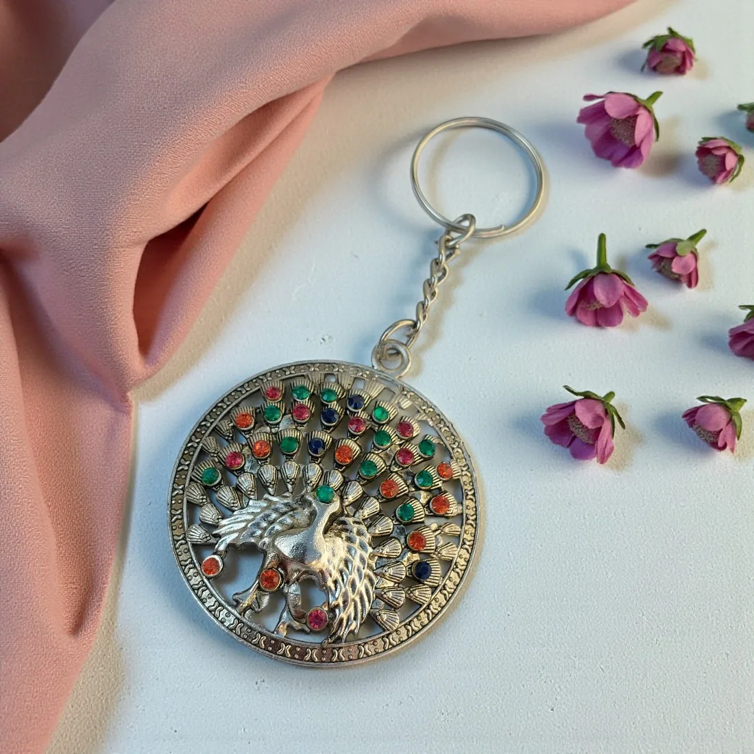 Peacock Earring Keychain