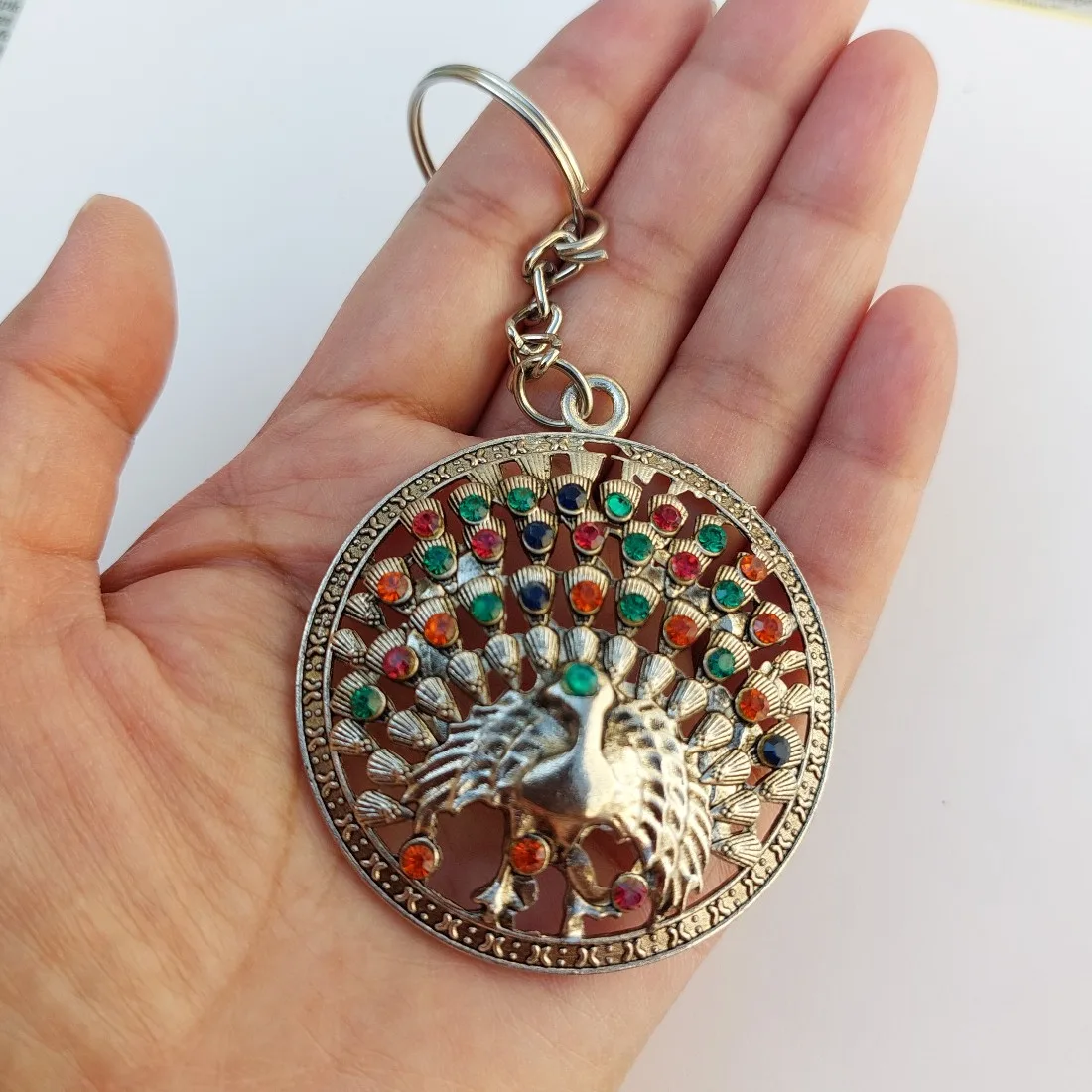 Peacock Earring Keychain