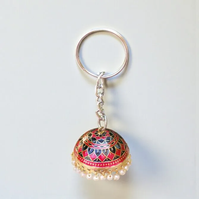 Pink Jhumka Keychain-01 Pink Jhumka Keychain