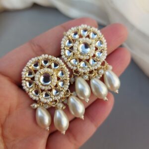Traditional White Maangtikka and Earrings Set
